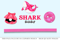 Nautical Shark png clipart, nautical printable illustration Product Image 1