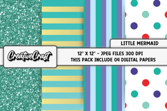 Little Mermaid Digital Papers, scrapbook backgrounds designs Product Image 1