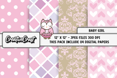 Baby Girl Digital Papers, baby shower digital scrapbooking Product Image 1