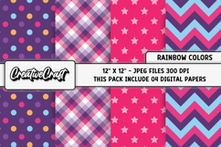 Rainbow Colors Digital Papers, scrapbook backgrounds designs Product Image 1