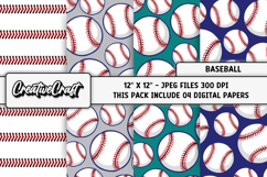 Baseball Sport Digital Paper, baseball graphic illustrations Product Image 1