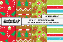Christmas Digital Paper, gingerbread christmas digital paper Product Image 1