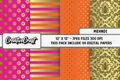Mehndi Digital Papers, mehndi backgrounds illustrations Product Image 1