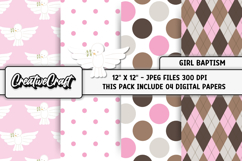 Girl Baptism Digital Papers, backgrounds, designs scrapbook Product Image 1