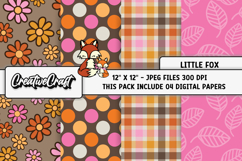 Little Fox Digital Papers, scrapbooking backgrounds designs Product Image 1