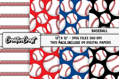 Baseball Sport Digital Paper, baseball graphic illustrations Product Image 1