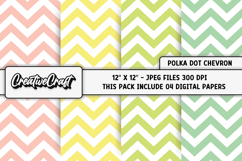 Polka Dot Chevron Digital Papers, chevron background designs Product Image 1