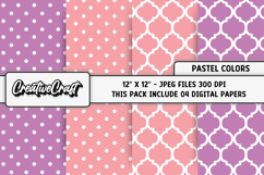 Pastel Colors Digital Paper, pastel colors background design Product Image 1