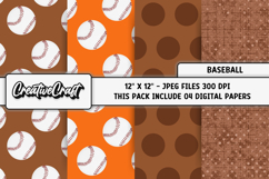 Baseball Sport Digital Paper, baseball graphic illustrations Product Image 1