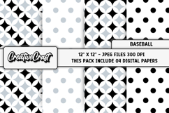 Baseball Sport Digital Paper, baseball graphic illustrations Product Image 1