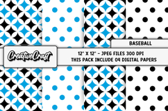 Baseball Sport Digital Paper, baseball graphic illustrations Product Image 1