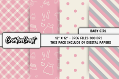 Baby Girl Digital Papers, baby shower digital scrapbooking Product Image 1