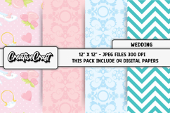 Wedding Digital Papers, wedding backgrounds illustrations Product Image 1