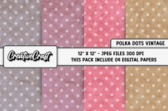 Polka Dot Vintage Digital Papers, vintage backgrounds design Product Image 1