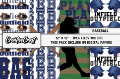 Baseball Sport Digital Paper, baseball graphic illustrations Product Image 1