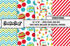 Christmas Digital Papers, christmas backgrounds designs Product Image 1