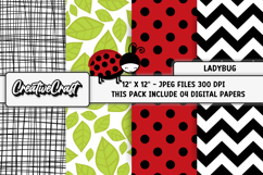 Little Ladybug Digital Paper, scrapbook backgrounds designs Product Image 1