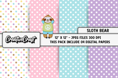 Sloth Digital Papers, bear background designs, illustrations Product Image 1