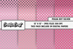 Polka Dot Silver Digital Papers, polka dot background design Product Image 1
