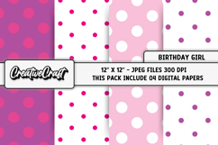 Birthday Girl Digital Paper, birthday graphic, illustratrion Product Image 1