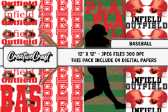 Baseball Sport Digital Paper, baseball graphic illustrations Product Image 1