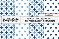 Baseball Sport Digital Paper, baseball graphic illustrations Product Image 1