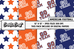 American Football Digital Papers, illustrations, backgrounds Product Image 1