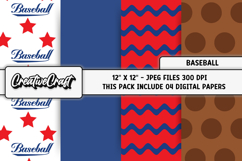 Baseball Sport Digital Paper, baseball graphic illustrations Product Image 1