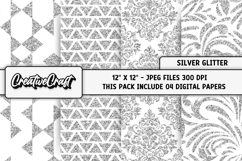 Silver Digital Papers, silver scrapbook, silver backgrounds Product Image 1