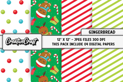 Christmas Digital Paper, gingerbread christmas digital paper Product Image 1