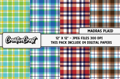 Madras Plaid Digital Papers, madras plaid background designs Product Image 1