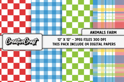 Farm Animals Digital Papers, farm animals background designs Product Image 1