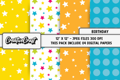 Happy Birthday Digital Papers, scrapbook backgrounds designs Product Image 1