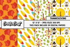 Thanksgiving Digital Papers, scrapbook, backgrounds designs Product Image 1