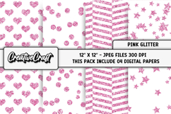 Pink Glitter Digital Papers, pink glitter background designs Product Image 1