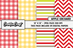 Apple Orchard Digital Paper, fruit graphics, illustrations Product Image 1