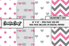 Valentines Day Digital Papers, scrapbook backgrounds designs Product Image 1
