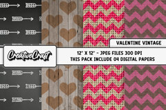Valentine Day Vintage Digital Papers, backgrounds designs Product Image 1