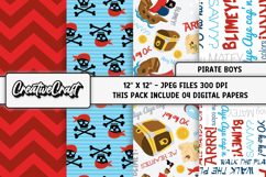 Pirate Boys Digital Papers, pirates backgrounds designs Product Image 1