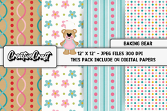 Baking Bear Digital Papers, kitchen backgrounds designs Product Image 1