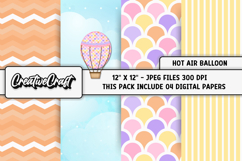 Hot Air Balloon Digital Papers, scrapbook background designs Product Image 1