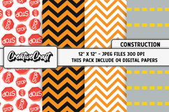 Construction Digital Papers, build truck scrapbook designs Product Image 1
