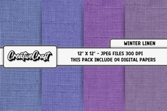 Winter Linen Digital Paper, christmas digital paper graphic Product Image 1