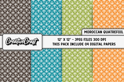 Moroccan Quatrefoil Digital Papers, moroccan backgrounds Product Image 1