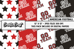 American Football Digital Papers, illustrations, backgrounds Product Image 1