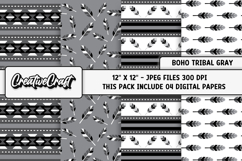 Boho Tribal Digital Papers, boho tribal digital scrapbook Product Image 1