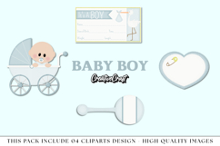 Baby Boy Clip Art, baby shower graphics, baby illustrations Product Image 1