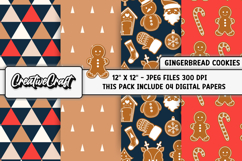 Christmas Digital Paper, gingerbread christmas digital paper Product Image 1