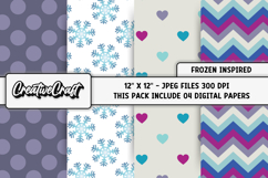 Frozen Inspired Digital Papers, scrapbooking papers designs Product Image 1