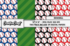 Baseball Sport Digital Paper, baseball graphic illustrations Product Image 1